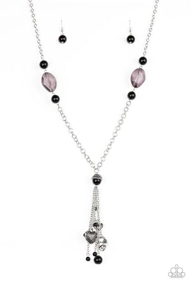 Heart-Stopping Harmony Black Necklace - Paparazzi Accessories- lightbox - CarasShop.com - Paparazzi Jewelry by Cara Jewels