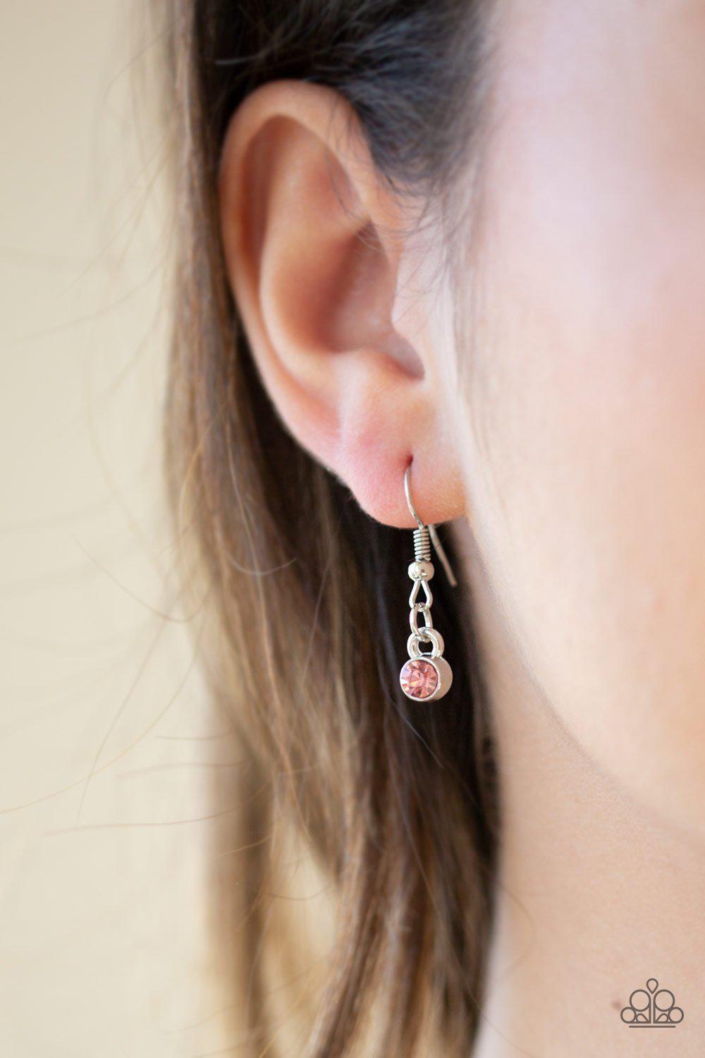 Heart To Heartthrob Pink Necklace - Paparazzi Accessories- on model - CarasShop.com - Paparazzi Jewelry by Cara Jewels