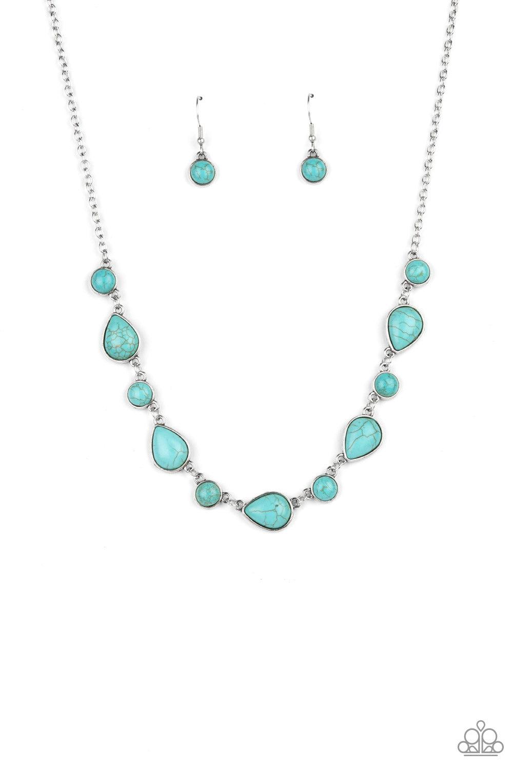 Heavenly Teardrops Turquoise Blue Stone Necklace - Paparazzi Accessories- lightbox - CarasShop.com - Paparazzi Jewelry by Cara Jewels