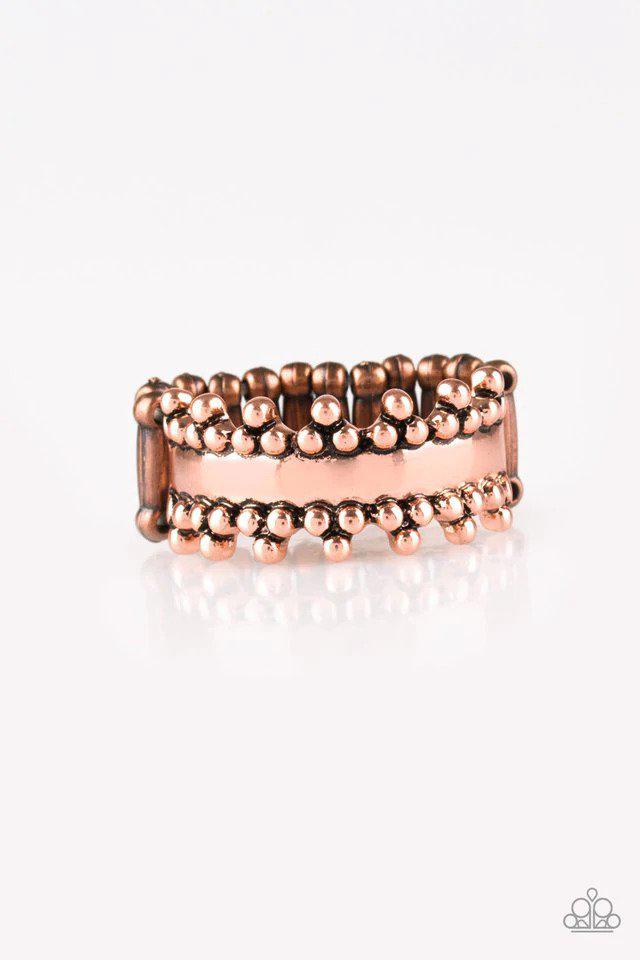 Heavy Metal Muse Copper Ring - Paparazzi Accessories- lightbox - CarasShop.com - Paparazzi Jewelry by Cara Jewels