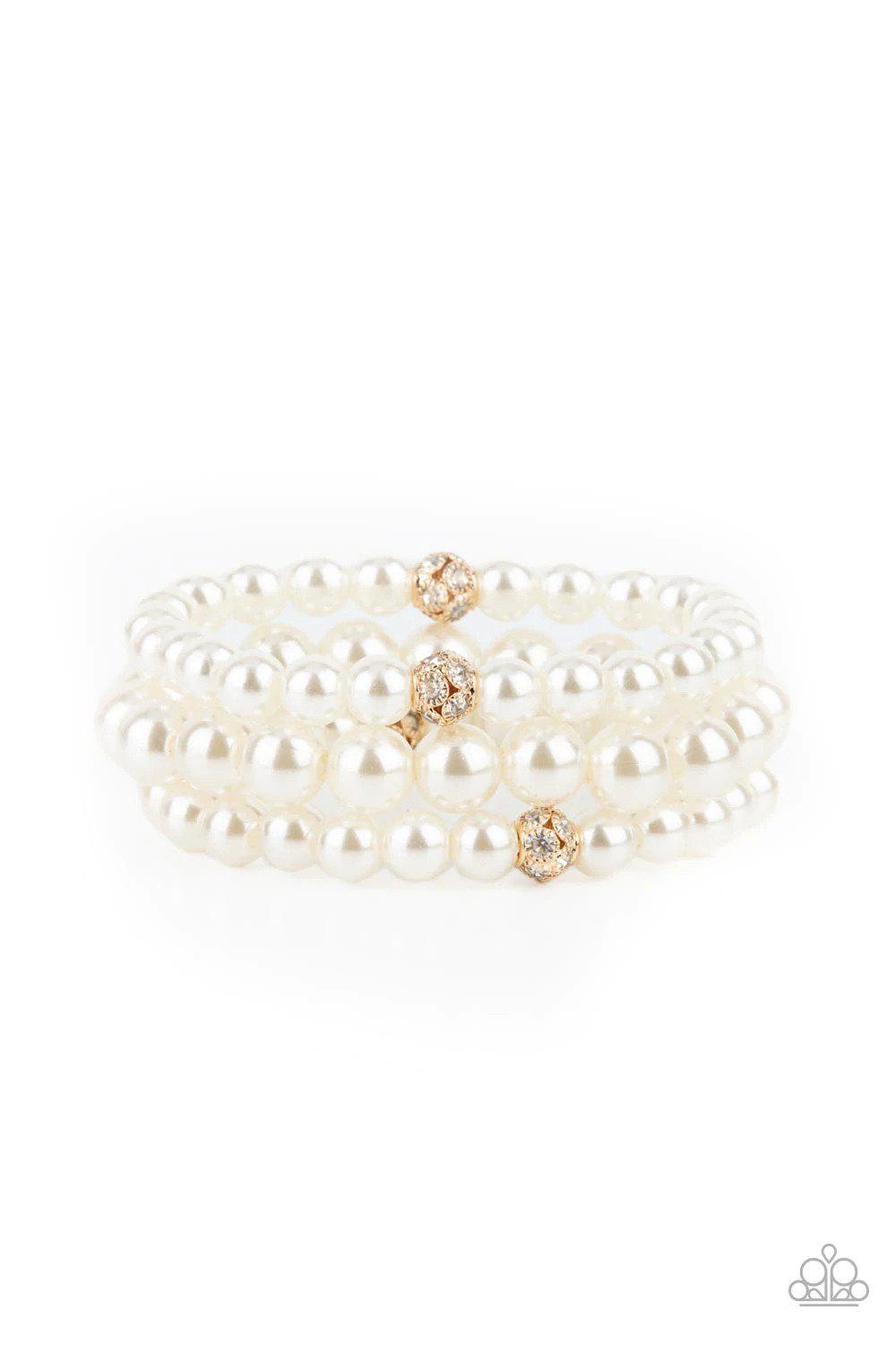 Here Comes The Heiress Gold Bracelet - Paparazzi Accessories- lightbox - CarasShop.com - Paparazzi Jewelry by Cara Jewels