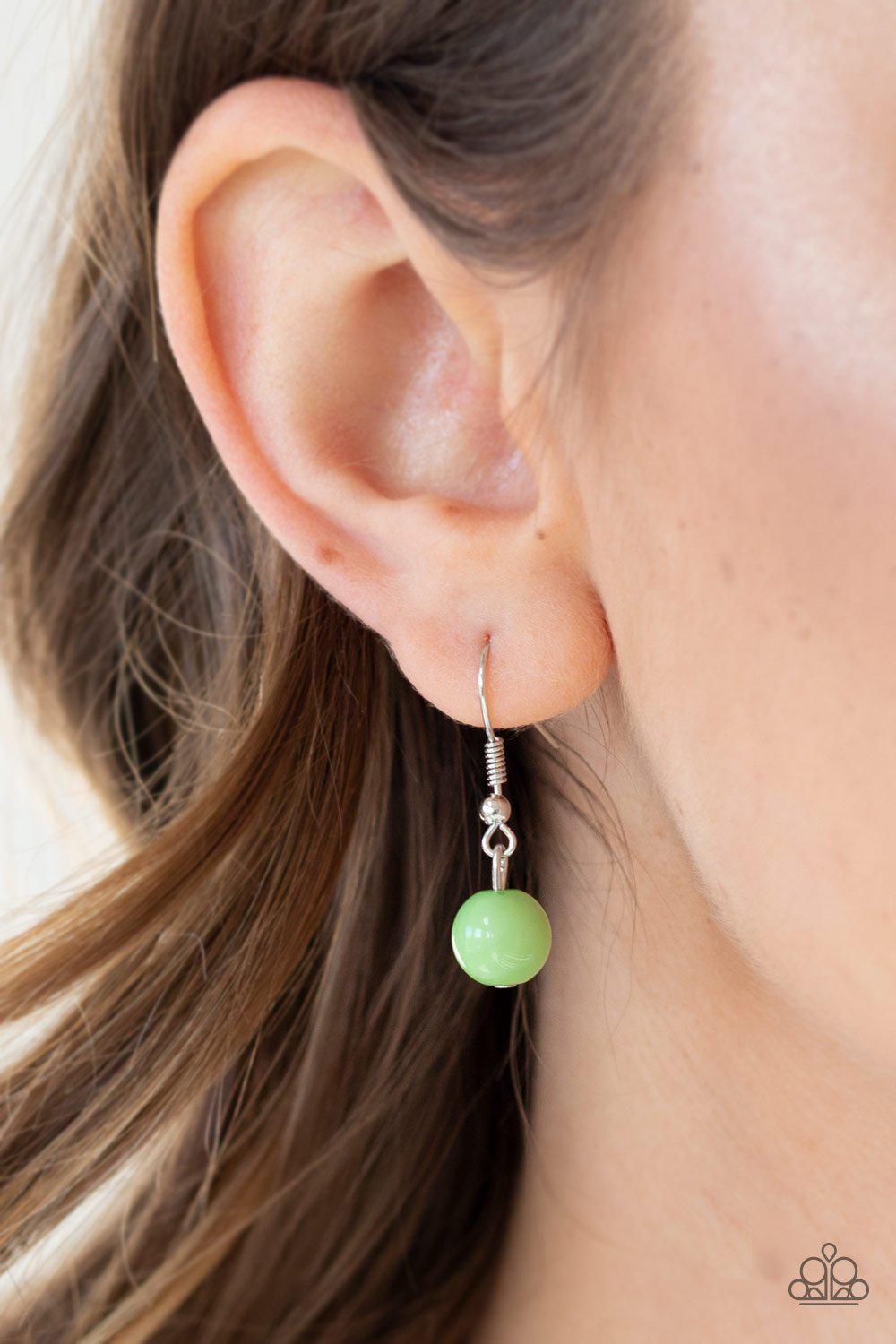 Hey, SOL Sister Green and Silver Medallion Necklace - Paparazzi Accessories - free matching earrings -CarasShop.com - Paparazzi Jewelry by Cara Jewels