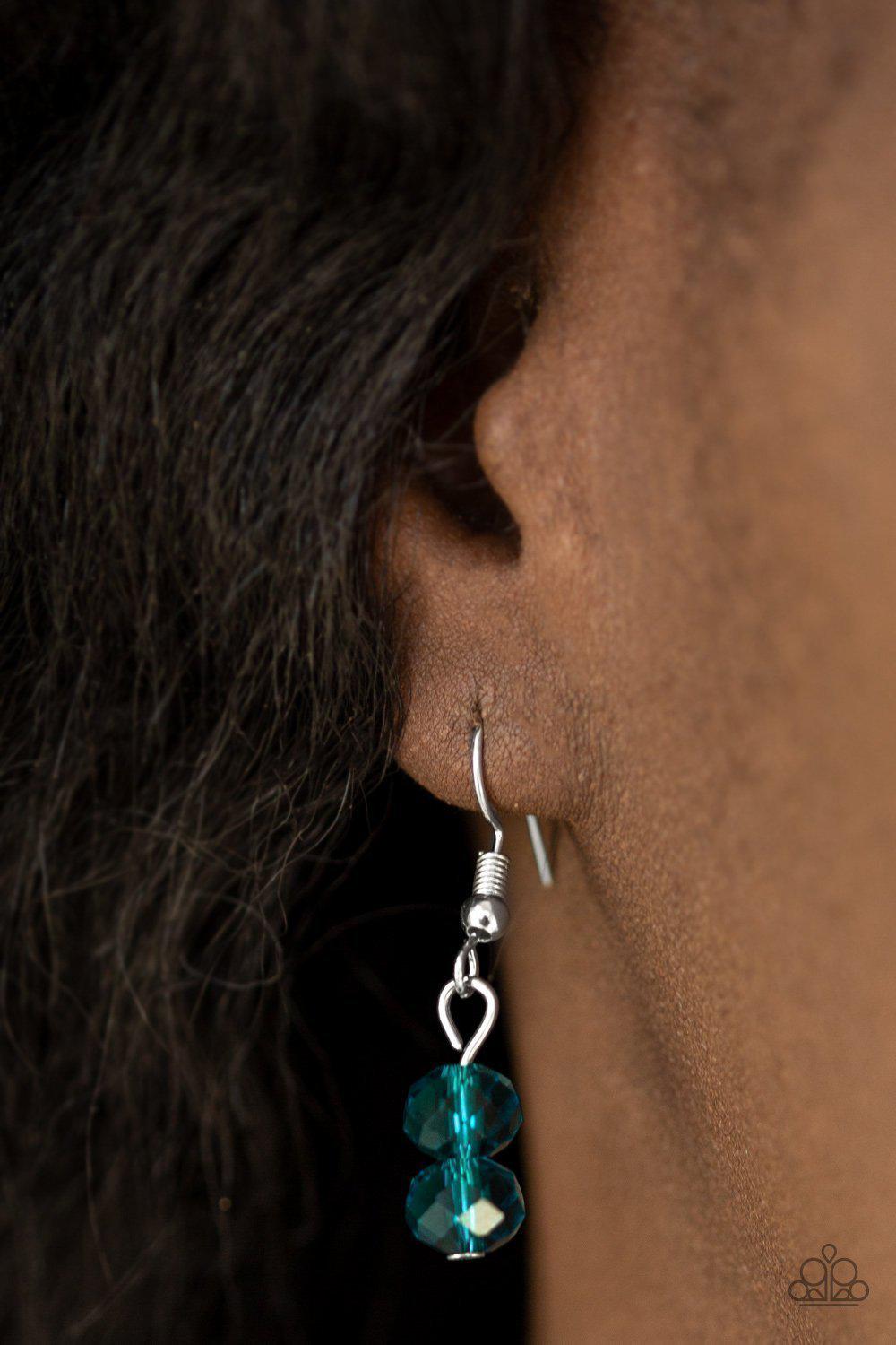 High Standards Blue Necklace - Paparazzi Accessories - free matching earrings -CarasShop.com - Paparazzi Jewelry by Cara Jewels