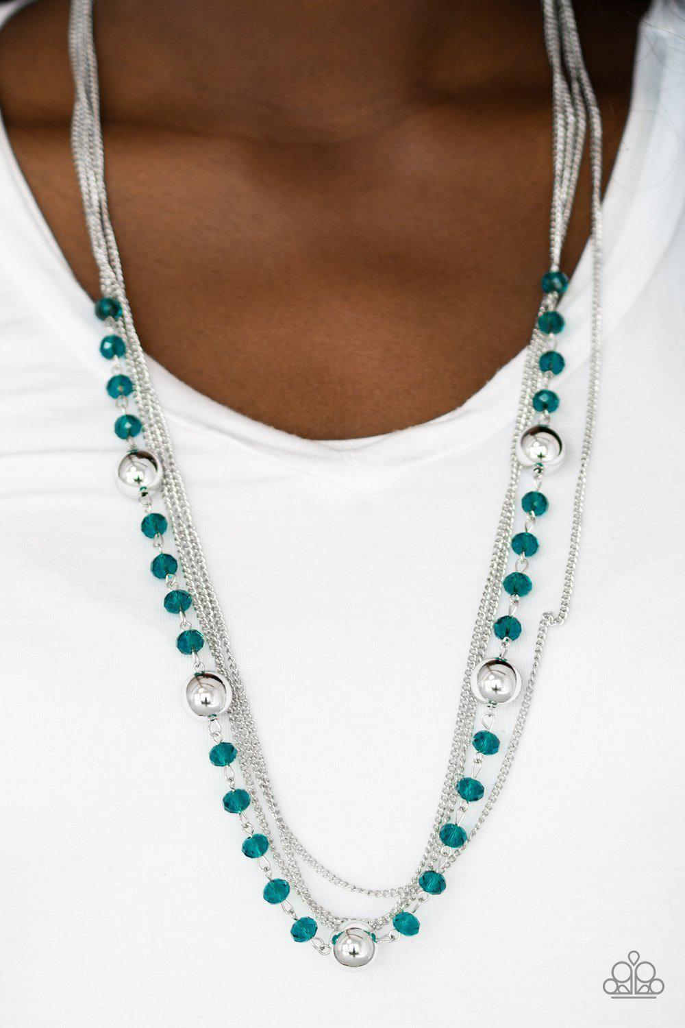 High Standards Blue Necklace - Paparazzi Accessories- lightbox - CarasShop.com - Paparazzi Jewelry by Cara Jewels