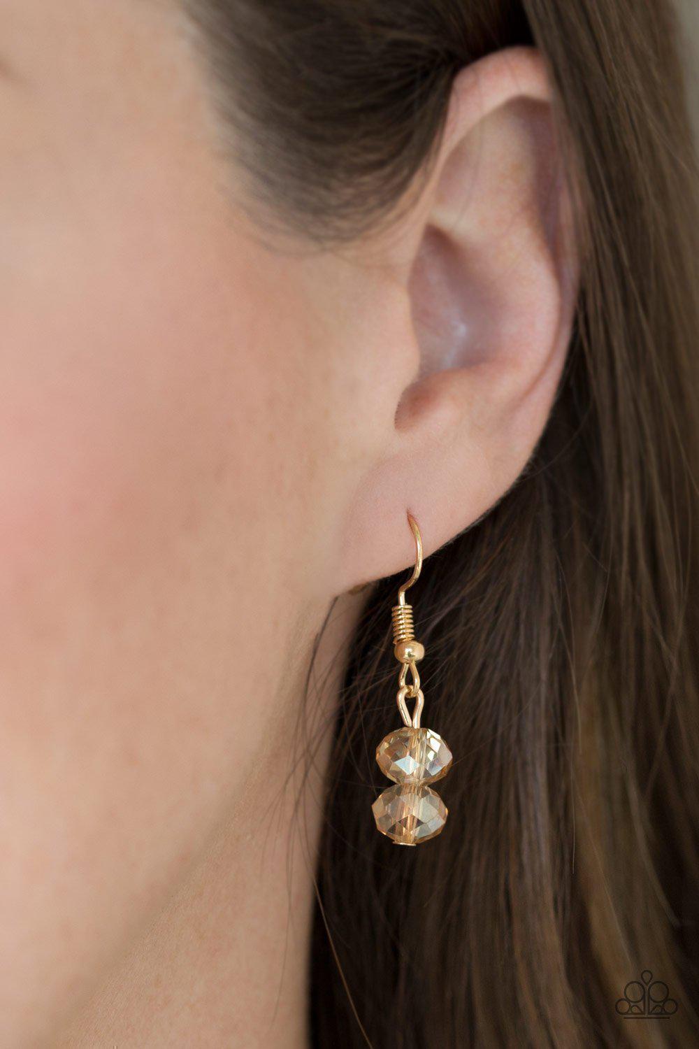 High Standards Gold Necklace - Paparazzi Accessories - free matching earrings -CarasShop.com - Paparazzi Jewelry by Cara Jewels