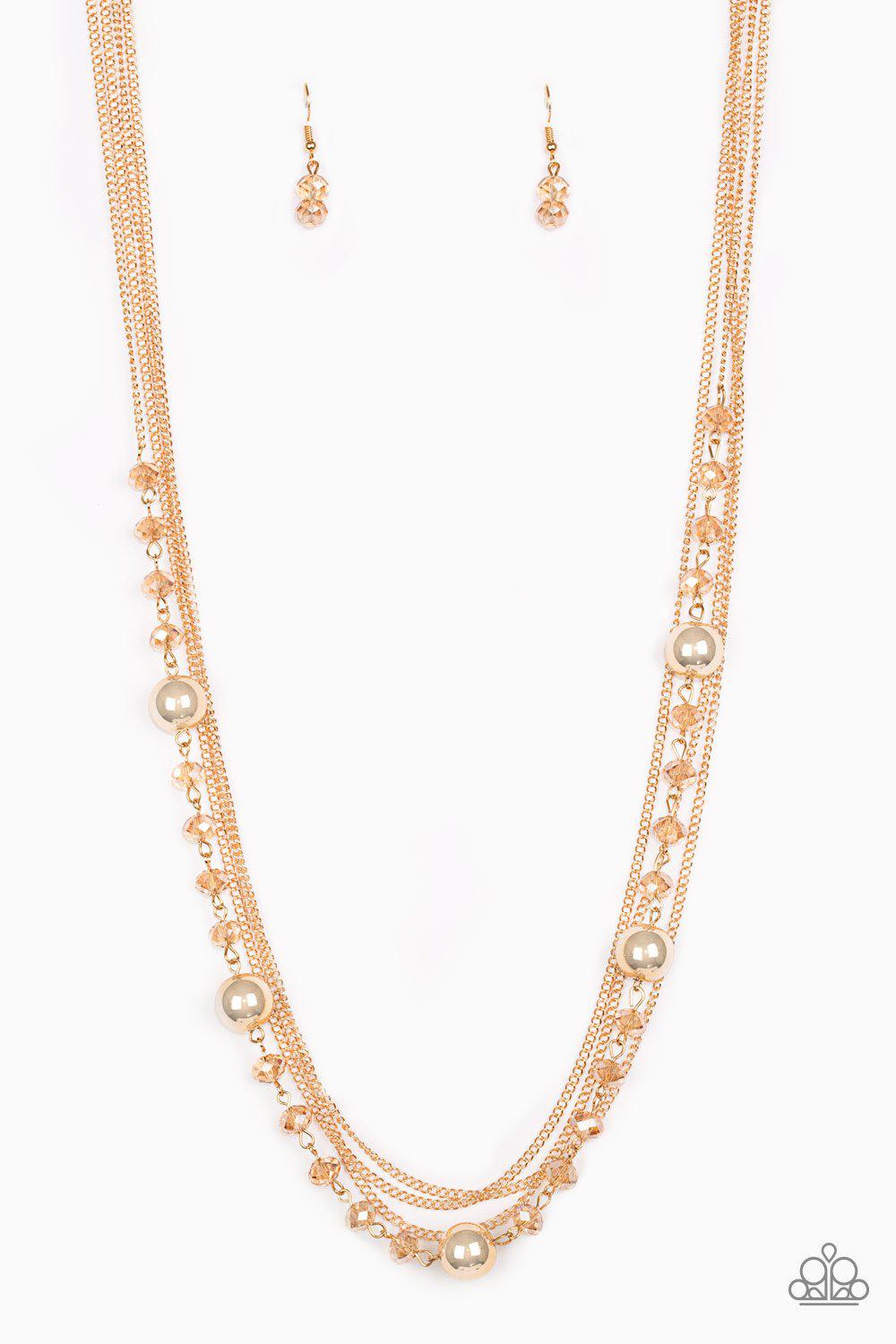 High Standards Gold Necklace - Paparazzi Accessories- lightbox - CarasShop.com - Paparazzi Jewelry by Cara Jewels