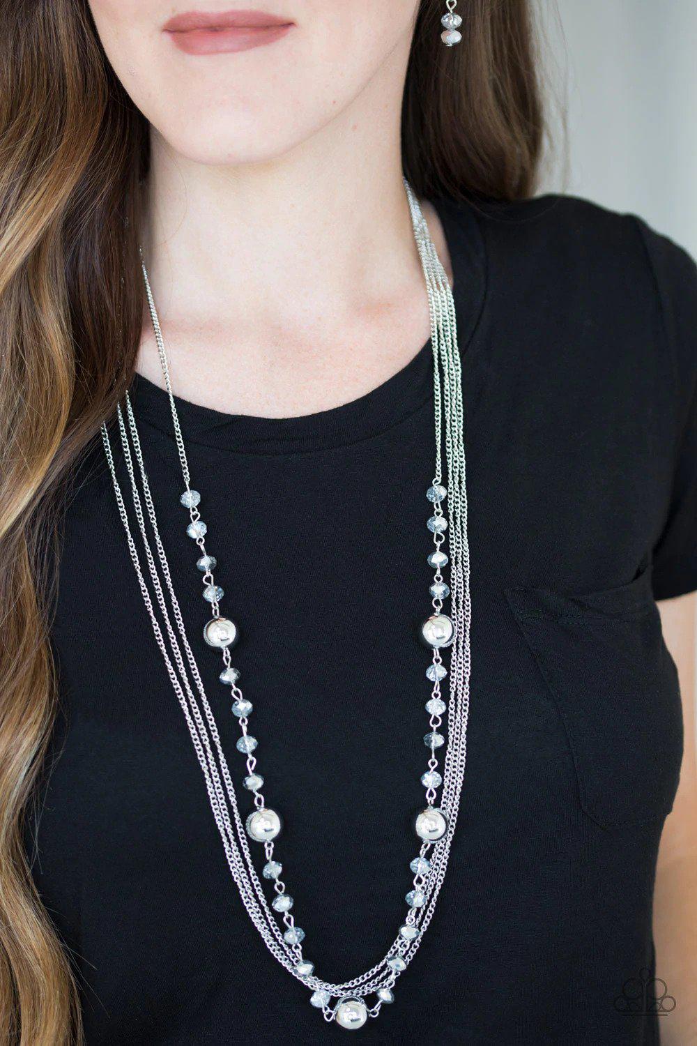 High Standards Silver Necklace - Paparazzi Accessories- lightbox - CarasShop.com - Paparazzi Jewelry by Cara Jewels