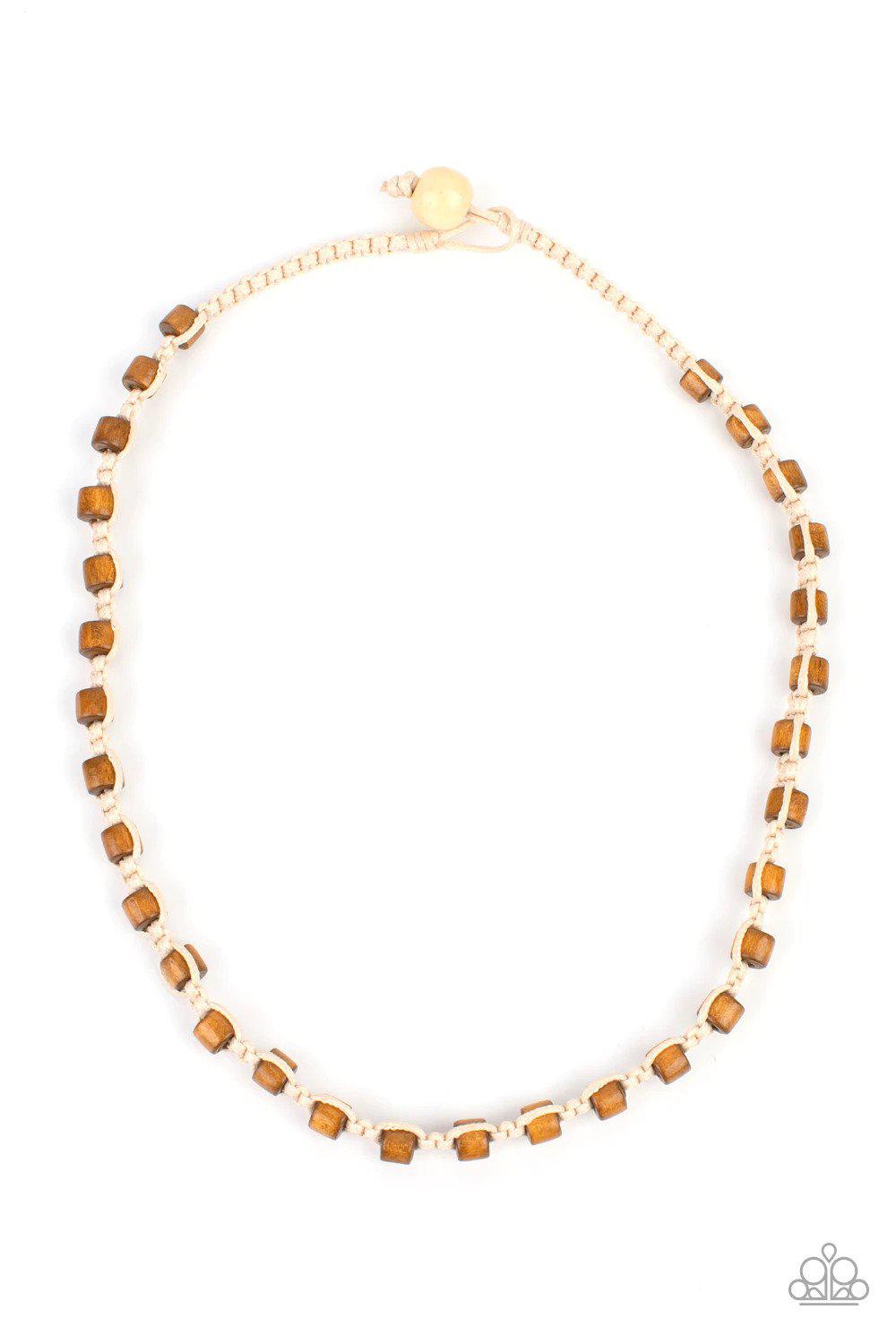 Highland Hustler Brown Urban Necklace - Paparazzi Accessories- lightbox - CarasShop.com - Paparazzi Jewelry by Cara Jewels