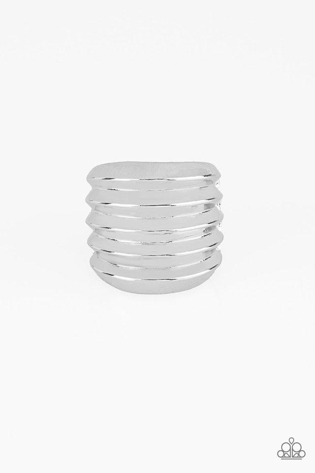 Hit 'Em Where It Hurts Silver Ring - Paparazzi Accessories- lightbox - CarasShop.com - Paparazzi Jewelry by Cara Jewels