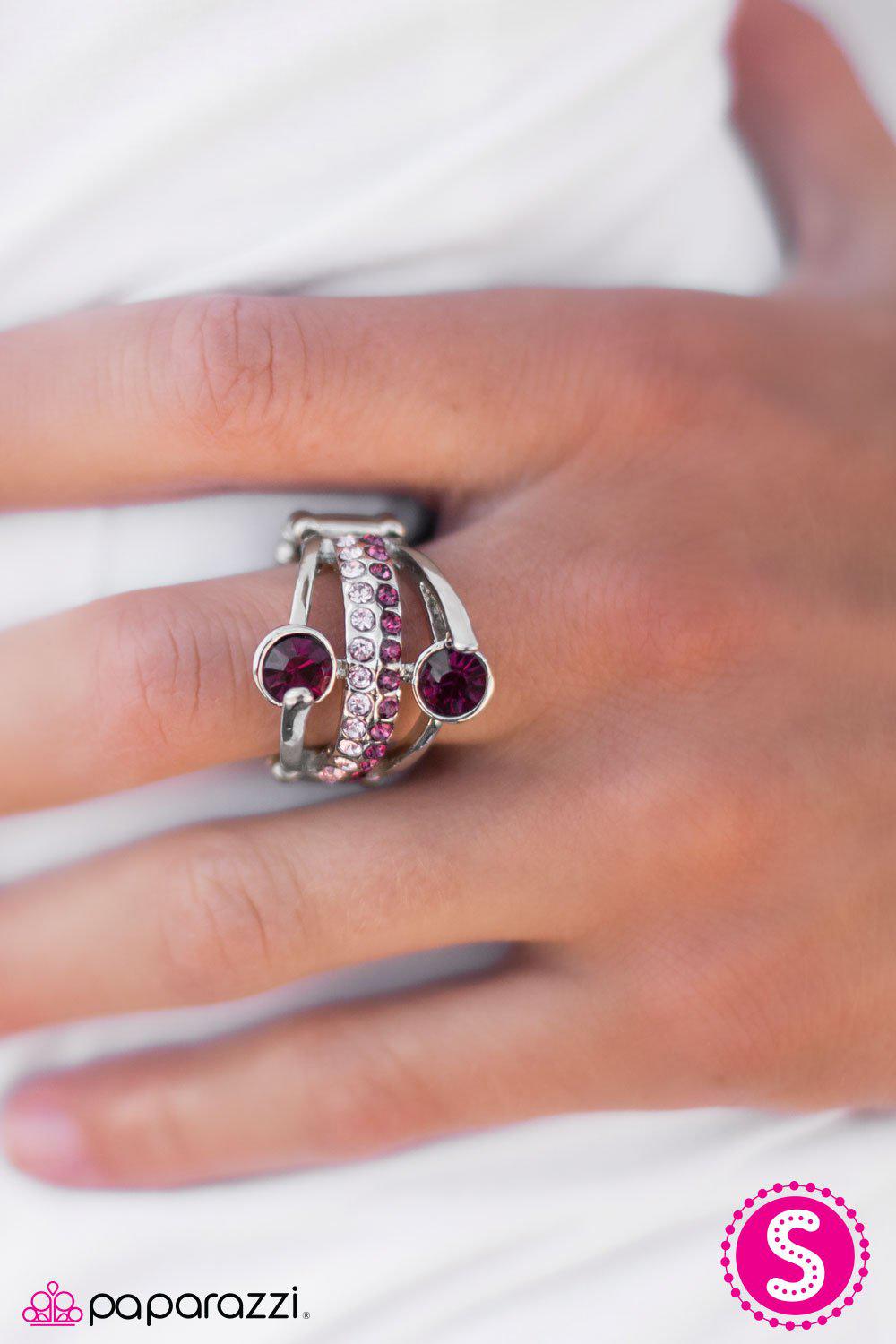 Hold On To Your Seat! Purple Gem Ring - Paparazzi Accessories- lightbox - CarasShop.com - Paparazzi Jewelry by Cara Jewels