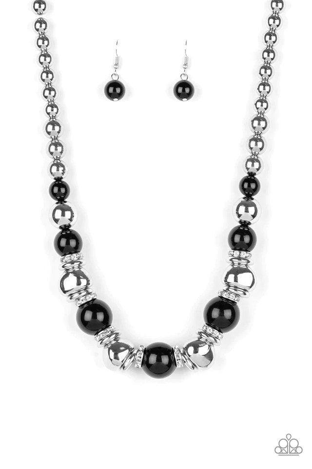 Hollywood Haute Spot Black Necklace - Paparazzi Accessories- lightbox - CarasShop.com - Paparazzi Jewelry by Cara Jewels