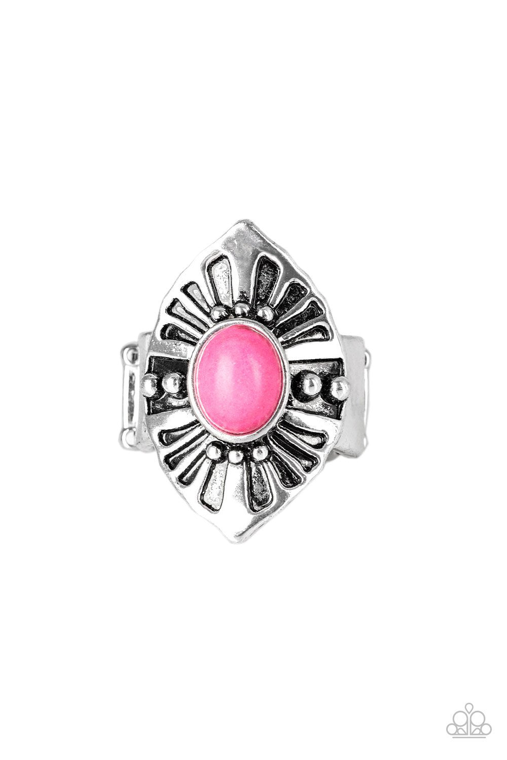 HOMESTEAD For The Weekend Pink Stone Ring - Paparazzi Accessories- lightbox - CarasShop.com - Paparazzi Jewelry by Cara Jewels