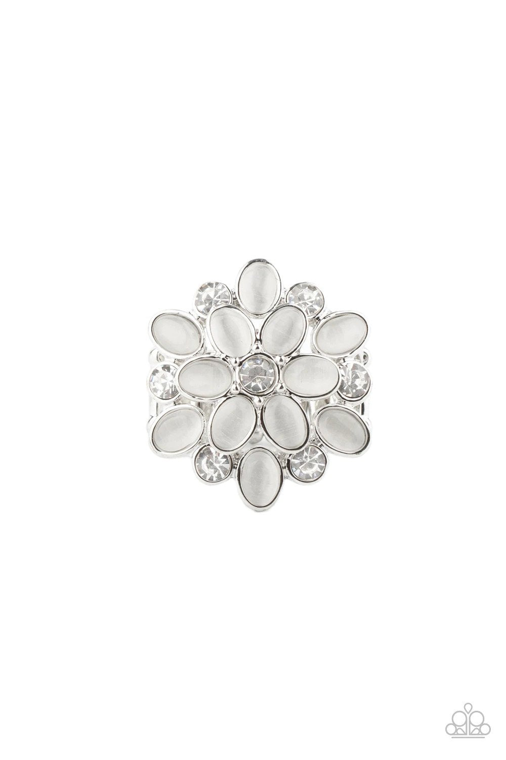 Hopes and GLEAMS White Ring - Paparazzi Accessories- lightbox - CarasShop.com - Paparazzi Jewelry by Cara Jewels