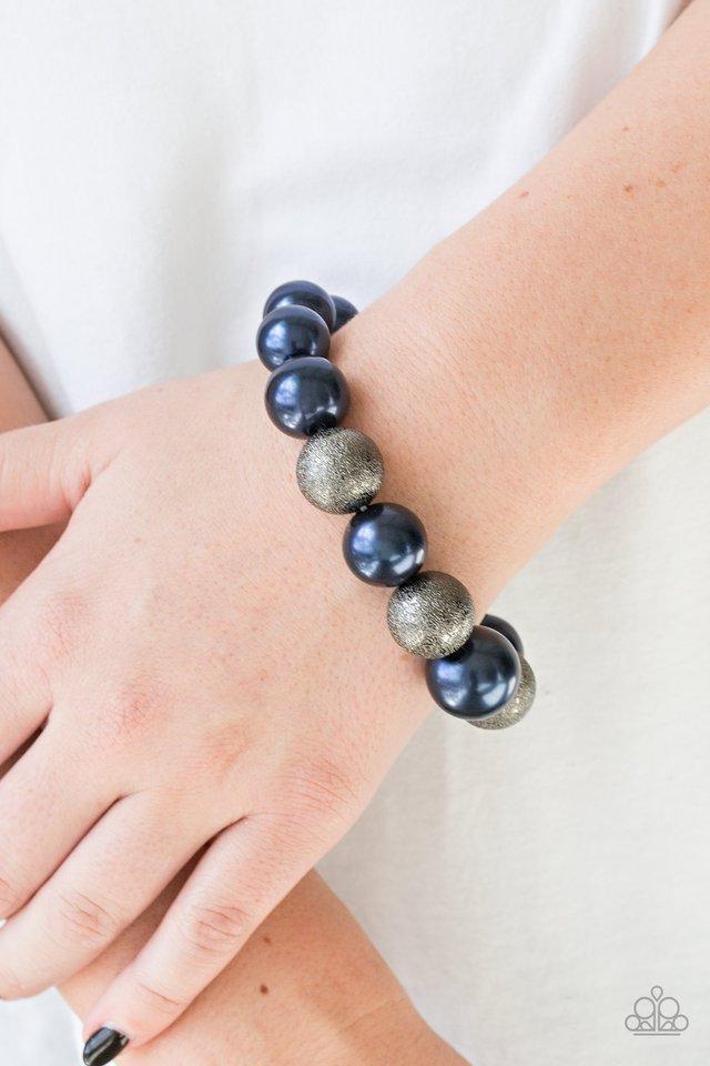 Humble Hustle Blue and Gunmetal Bracelet - Paparazzi Accessories- lightbox - CarasShop.com - Paparazzi Jewelry by Cara Jewels