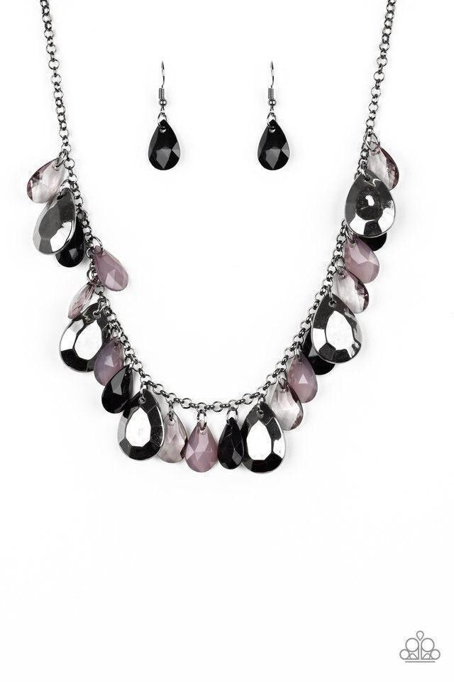 Hurricane Season Black Necklace - Paparazzi Accessories- lightbox - CarasShop.com - Paparazzi Jewelry by Cara Jewels