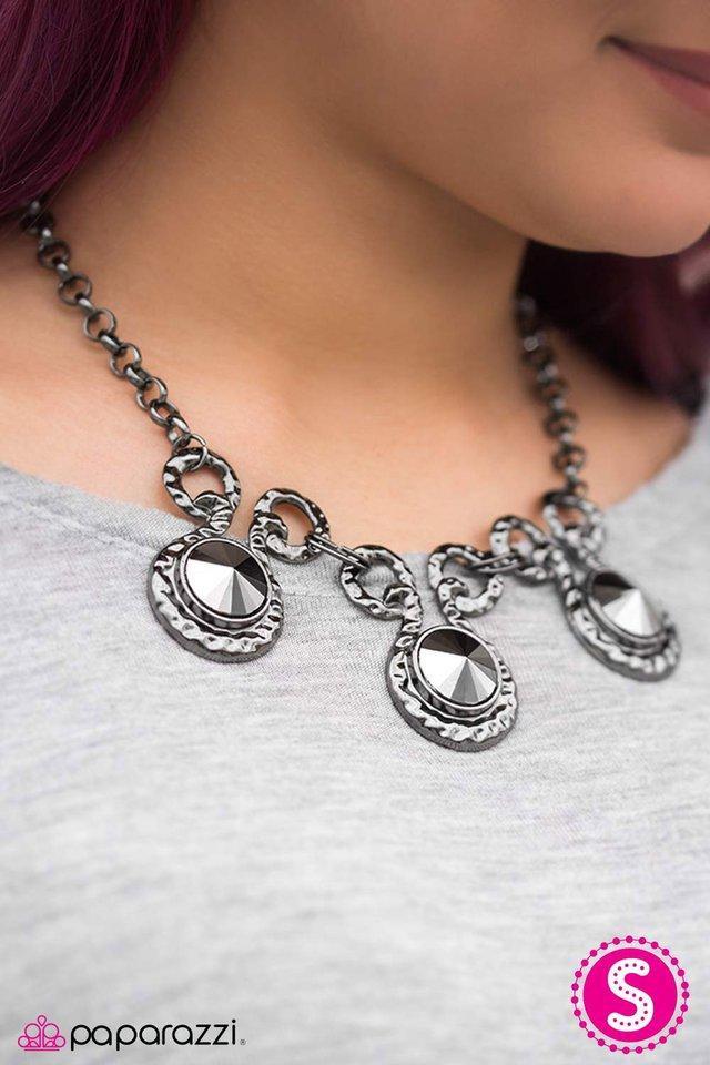 Hypnotized - Gunmetal and Hematite Necklace and matching Earrings - Paparazzi Accessories- lightbox - CarasShop.com - Paparazzi Jewelry by Cara Jewels