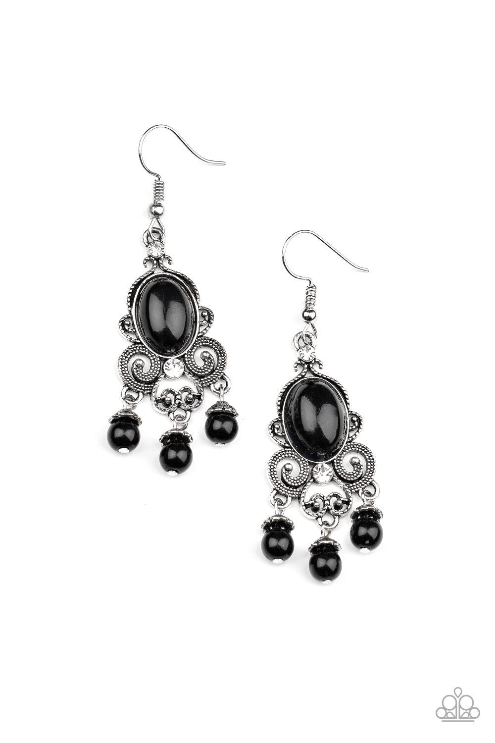 I Better Get Glowing Black Earrings - Paparazzi Accessories- lightbox - CarasShop.com - Paparazzi Jewelry by Cara Jewels