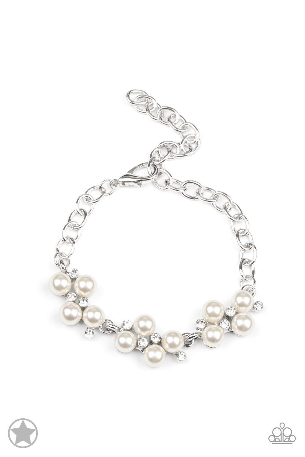 I Do - White Pearl Bracelet - Paparazzi Accessories- lightbox - CarasShop.com - Paparazzi Jewelry by Cara Jewels