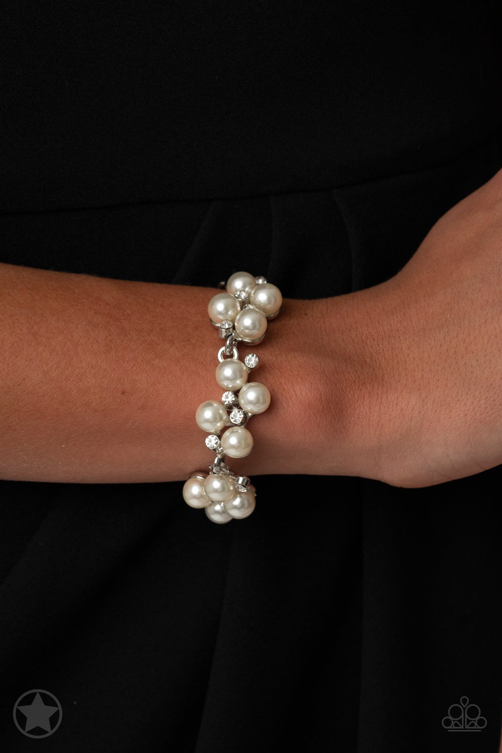 I Do - White Pearl Bracelet - Paparazzi Accessories- lightbox - CarasShop.com - Paparazzi Jewelry by Cara Jewels