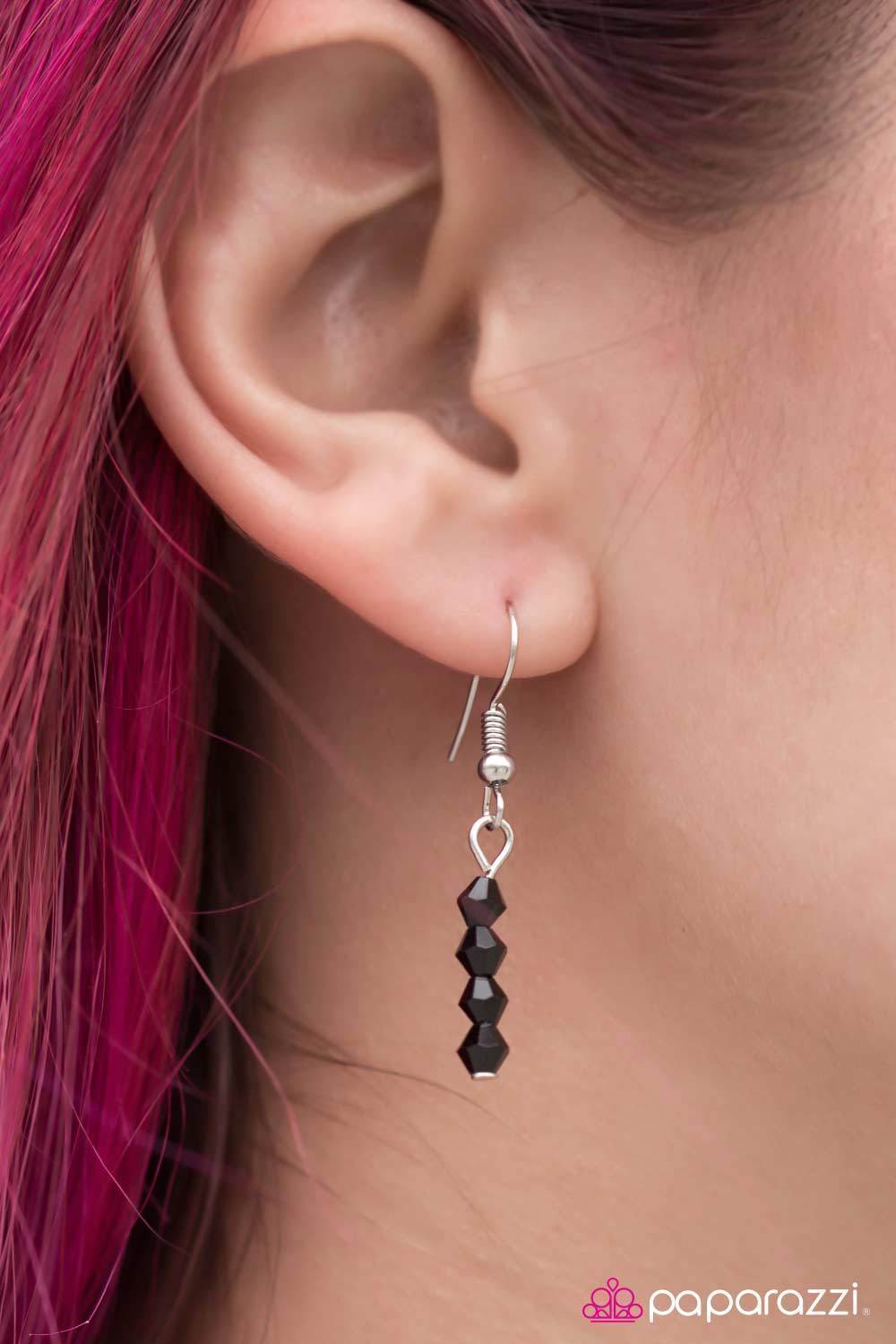 I Got It From My Mama Black and Silver Fringe Necklace - Paparazzi Accessories - free matching earrings -CarasShop.com - Paparazzi Jewelry by Cara Jewels