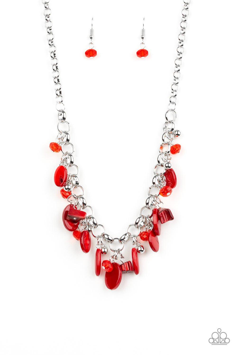 I Want To SEA The World Red Necklace - Paparazzi Accessories- lightbox - CarasShop.com - Paparazzi Jewelry by Cara Jewels