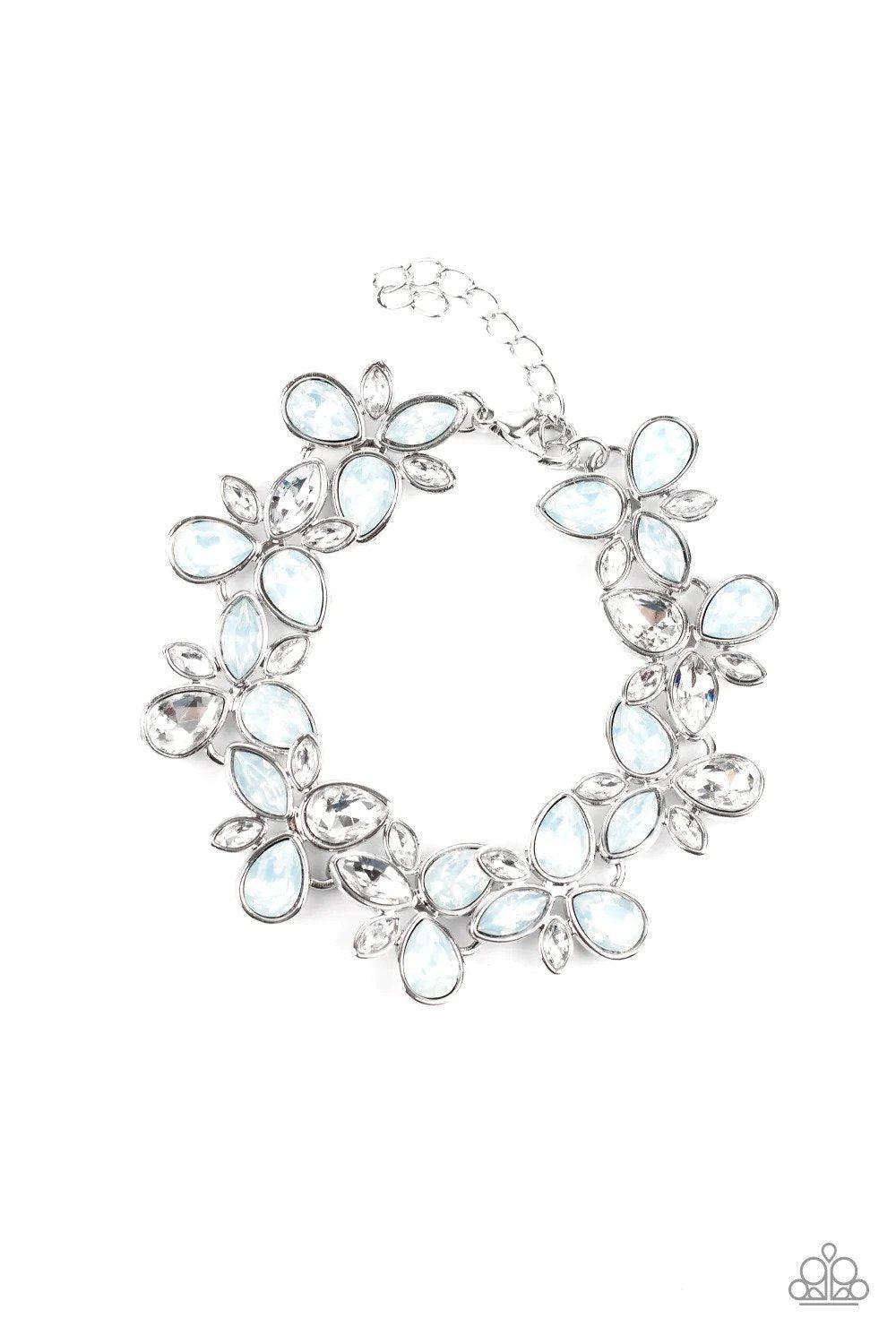 Ice Garden White Bracelet - Paparazzi Accessories- lightbox - CarasShop.com - Paparazzi Jewelry by Cara Jewels