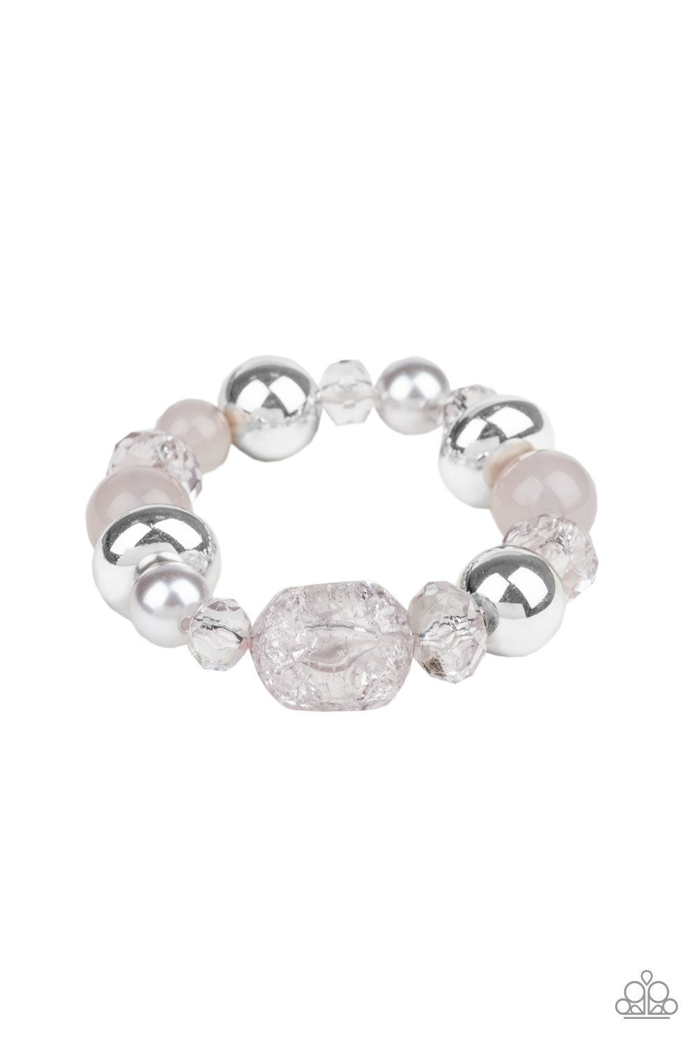 Ice Ice-Breaker Silver Bracelet - Paparazzi Accessories- lightbox - CarasShop.com - Paparazzi Jewelry by Cara Jewels