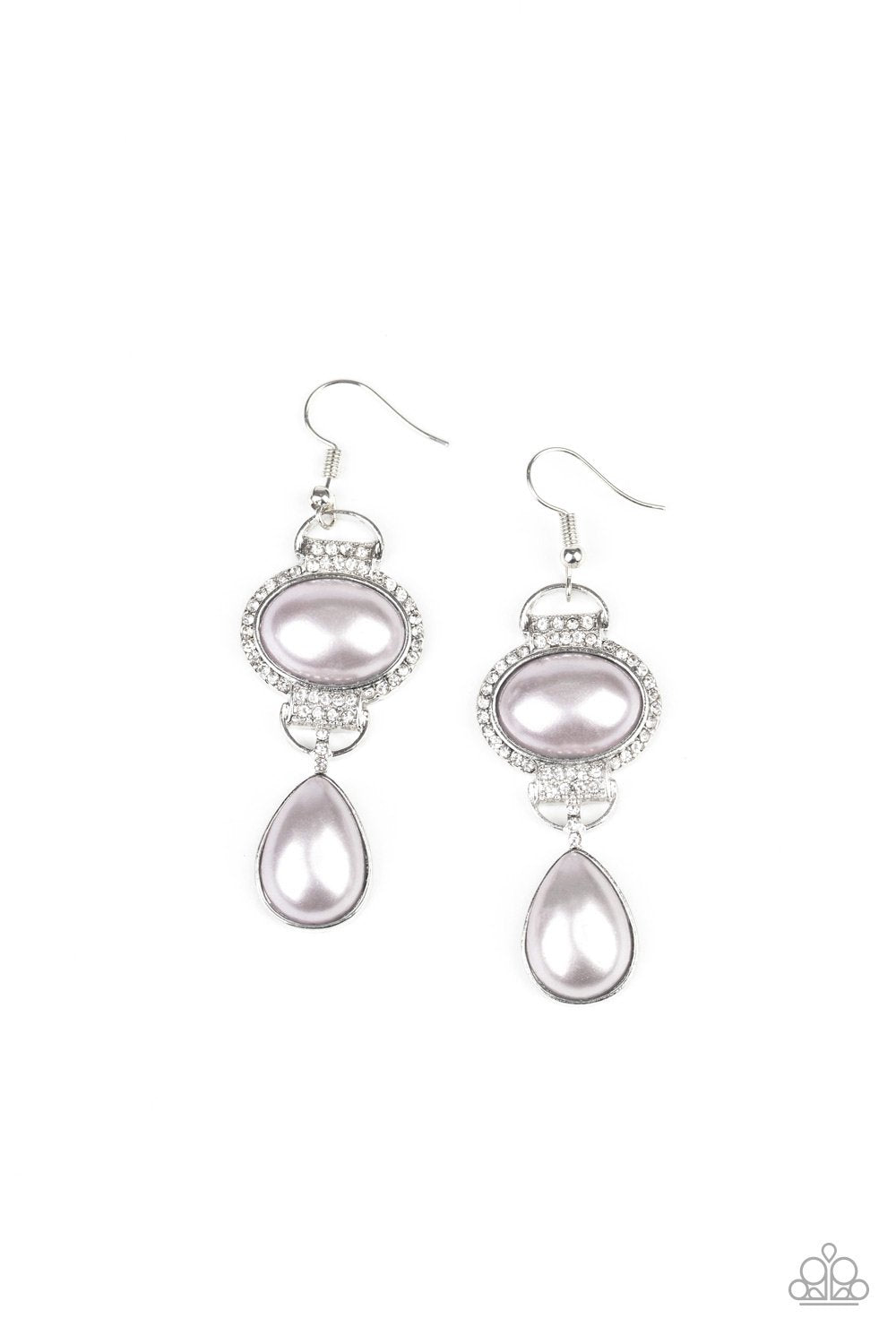 Icy Shimmer Silver Earrings - Paparazzi Accessories- lightbox - CarasShop.com - Paparazzi Jewelry by Cara Jewels