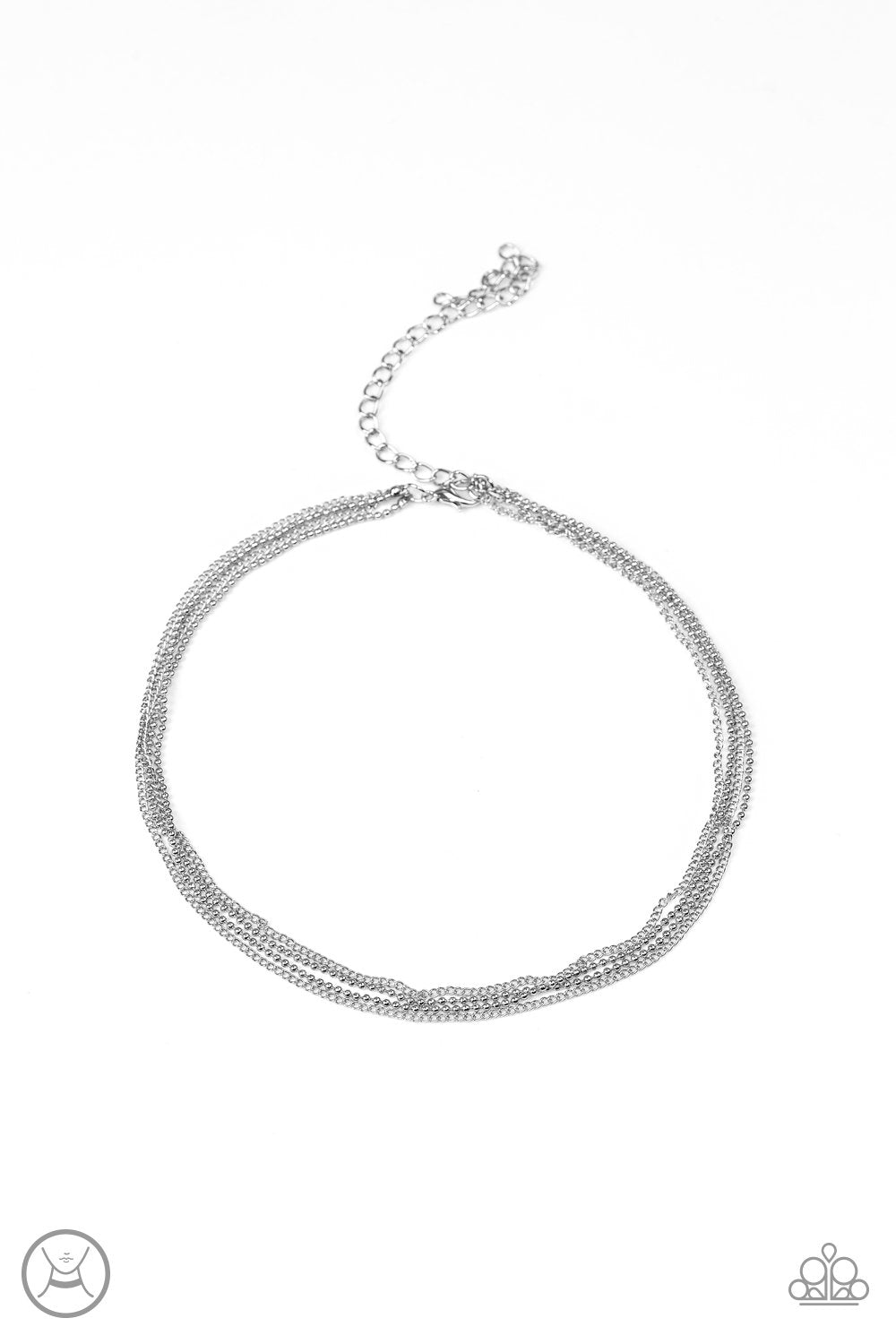 If You Dare Silver Choker Necklace - Paparazzi Accessories- lightbox - CarasShop.com - Paparazzi Jewelry by Cara Jewels