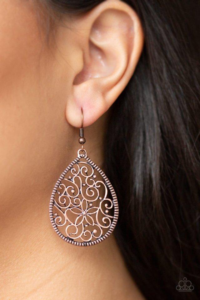 I'm Doing VINE Copper Earrings - Paparazzi Accessories- lightbox - CarasShop.com - Paparazzi Jewelry by Cara Jewels