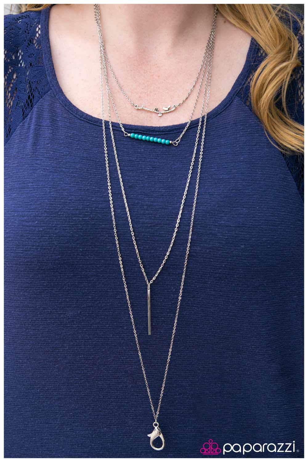 I'm Like A Bird Blue Lanyard Necklace - Paparazzi Accessories- lightbox - CarasShop.com - Paparazzi Jewelry by Cara Jewels