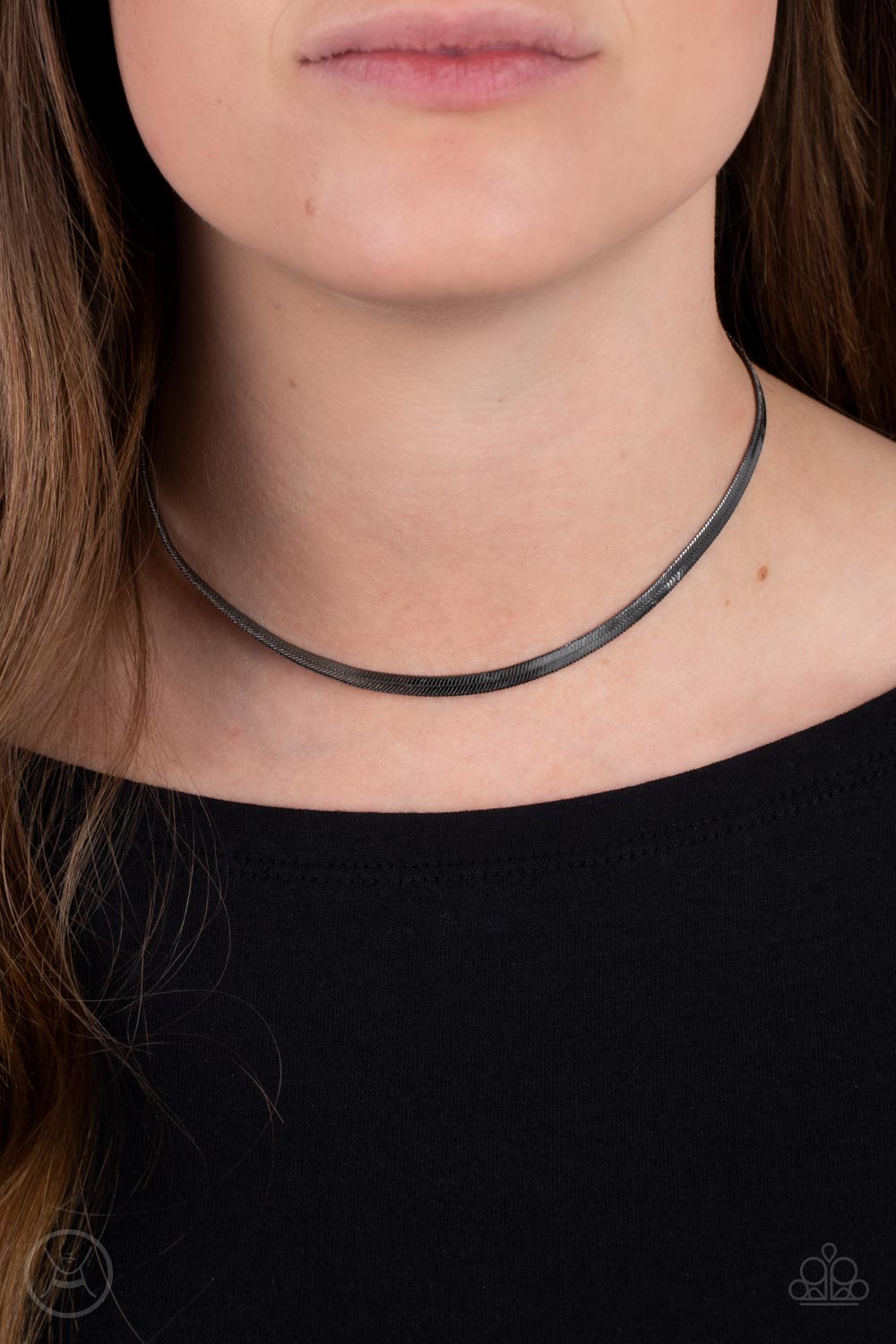 In No Time Flat Gunmetal Black Choker Necklace Paparazzi Accessories