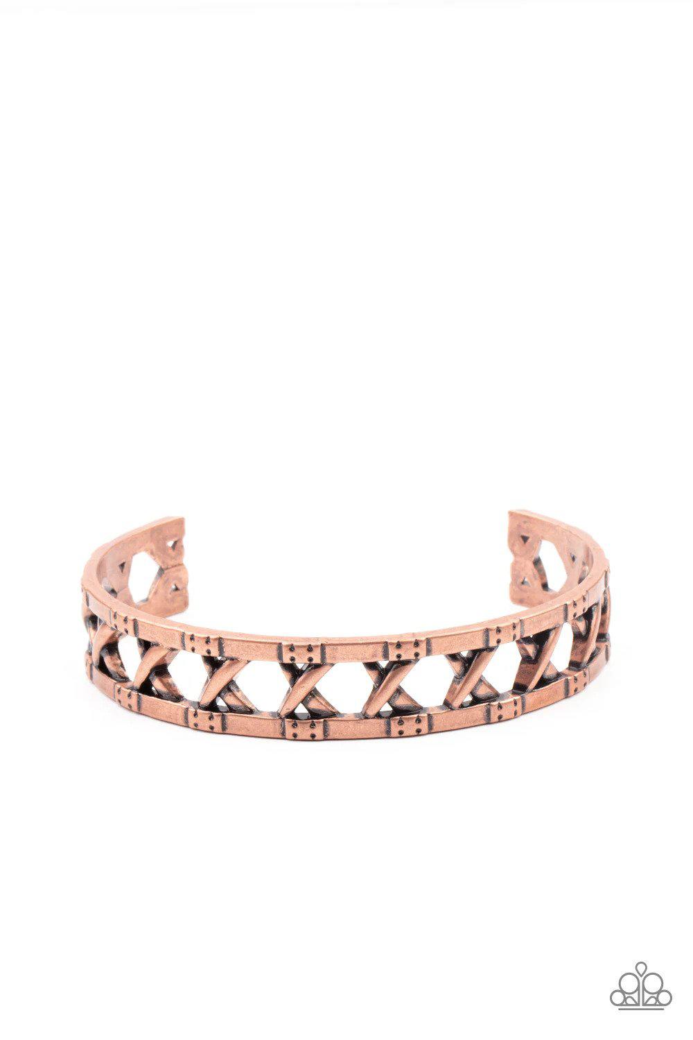 In Over Your METALHEAD Copper Bracelet - Paparazzi Accessories- lightbox - CarasShop.com - Paparazzi Jewelry by Cara Jewels