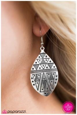 In Prehistoric Fashion Silver Earrings - Paparazzi Accessories- lightbox - CarasShop.com - Paparazzi Jewelry by Cara Jewels