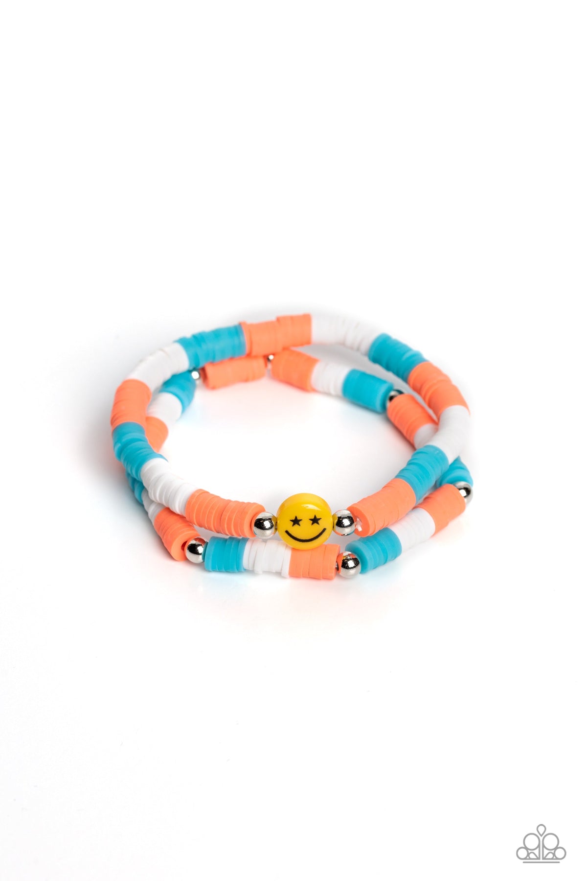In SMILE Coral Orange Bracelet - Paparazzi Accessories- lightbox - CarasShop.com - Paparazzi Jewelry by Cara Jewels