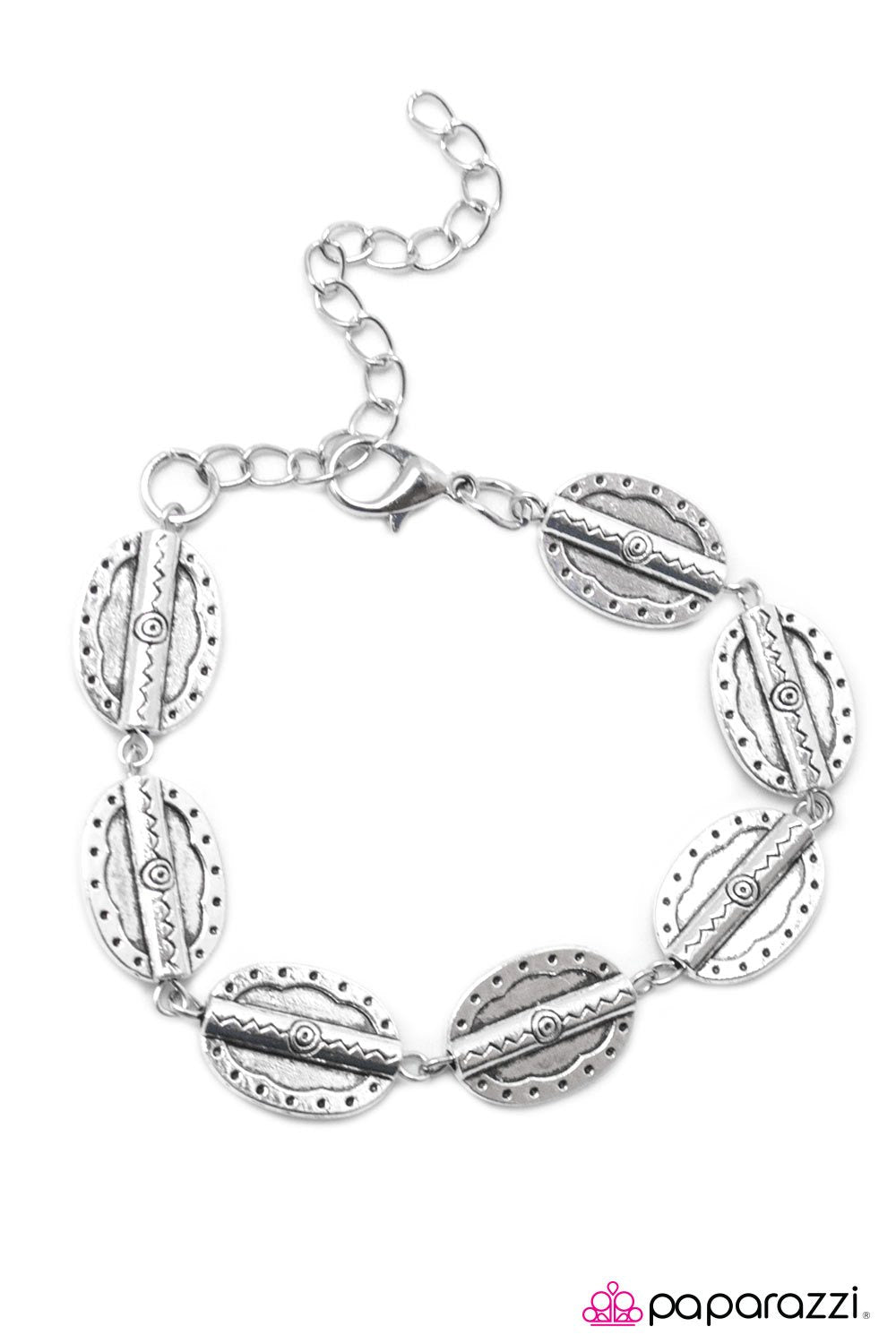 Incan Inspiration Silver Bracelet - Paparazzi Accessories- lightbox - CarasShop.com - Paparazzi Jewelry by Cara Jewels