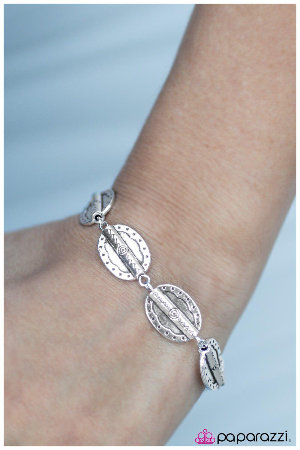 Incan Inspiration Silver Bracelet - Paparazzi Accessories- lightbox - CarasShop.com - Paparazzi Jewelry by Cara Jewels