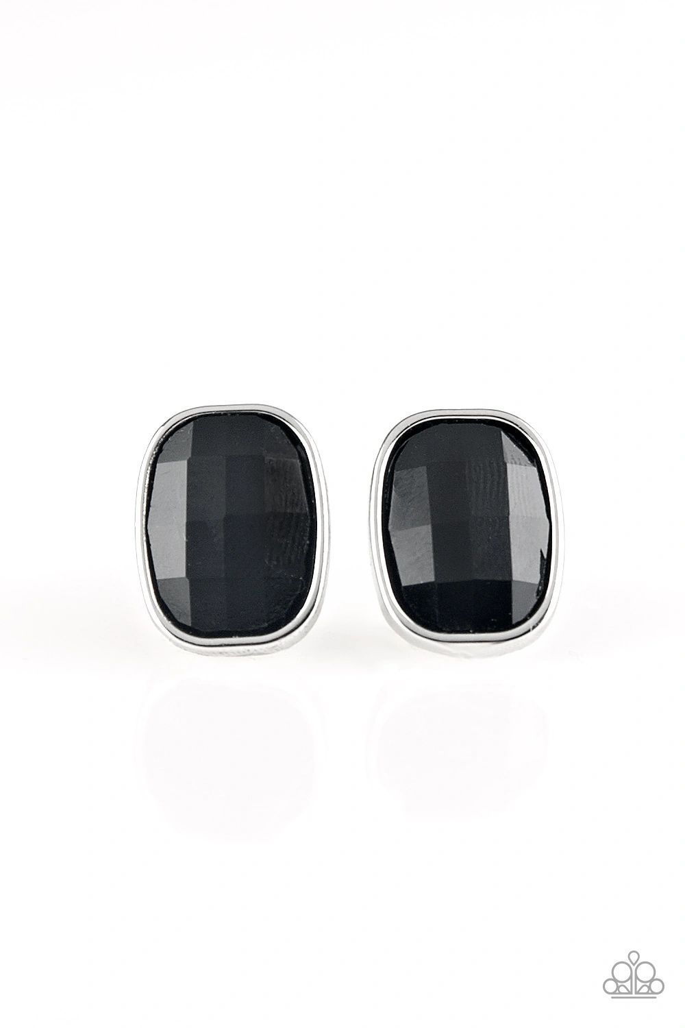 Incredibly Iconic Black Post Earrings - Paparazzi Accessories- lightbox - CarasShop.com - Paparazzi Jewelry by Cara Jewels