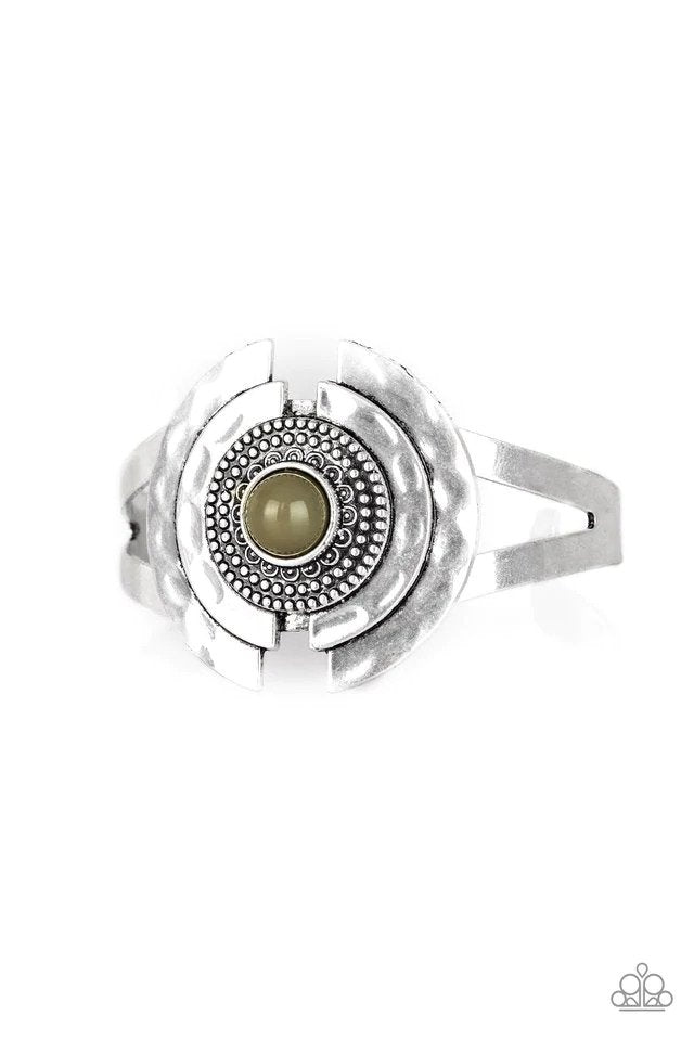 Incredibly Indie Green Bracelet - Paparazzi Accessories- lightbox - CarasShop.com - Paparazzi Jewelry by Cara Jewels