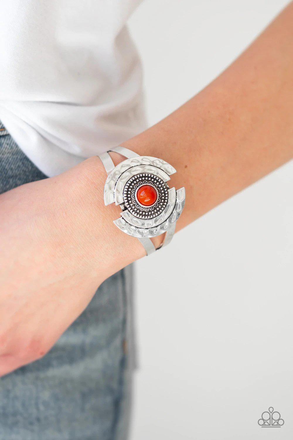 Incredibly Indie Orange Bracelet - Paparazzi Accessories- lightbox - CarasShop.com - Paparazzi Jewelry by Cara Jewels