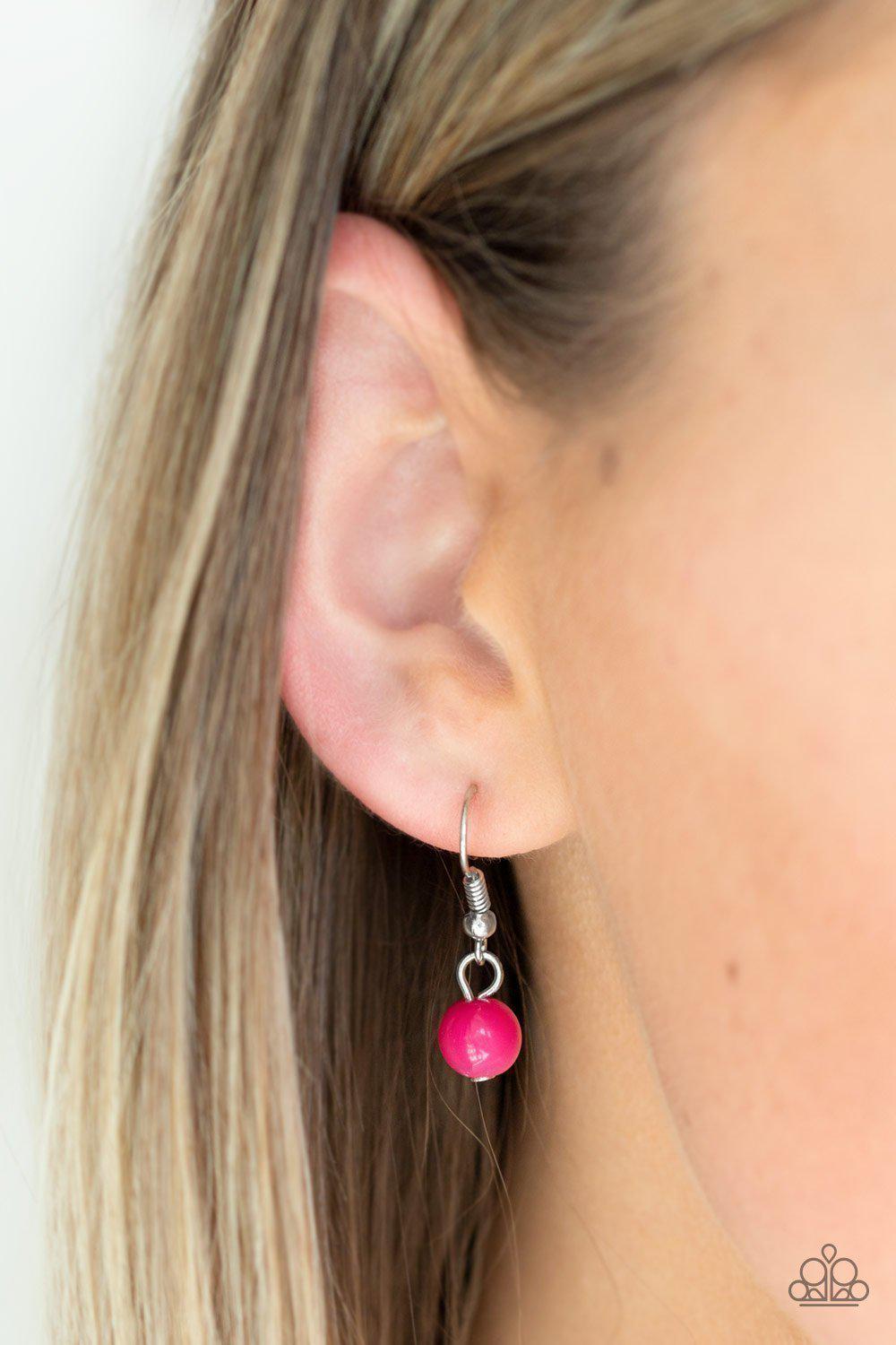 Inde-Pendant Idol Pink Necklace - Paparazzi Accessories - free matching earrings -CarasShop.com - Paparazzi Jewelry by Cara Jewels