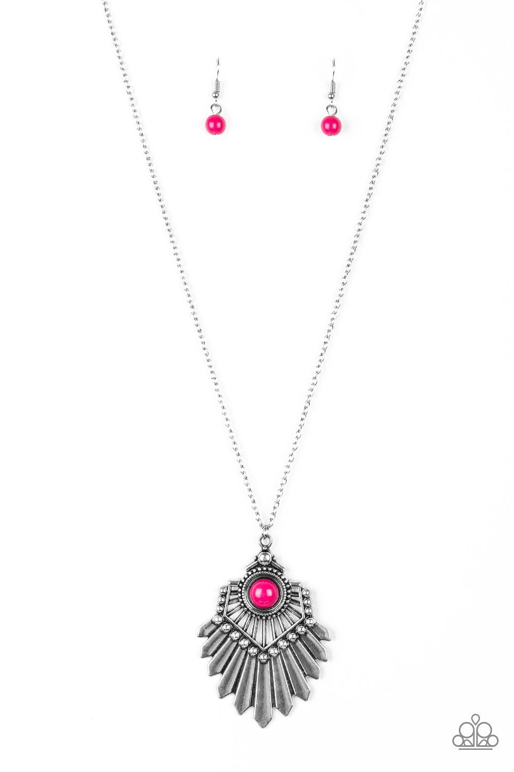 Inde-Pendant Idol Pink Necklace - Paparazzi Accessories- lightbox - CarasShop.com - Paparazzi Jewelry by Cara Jewels