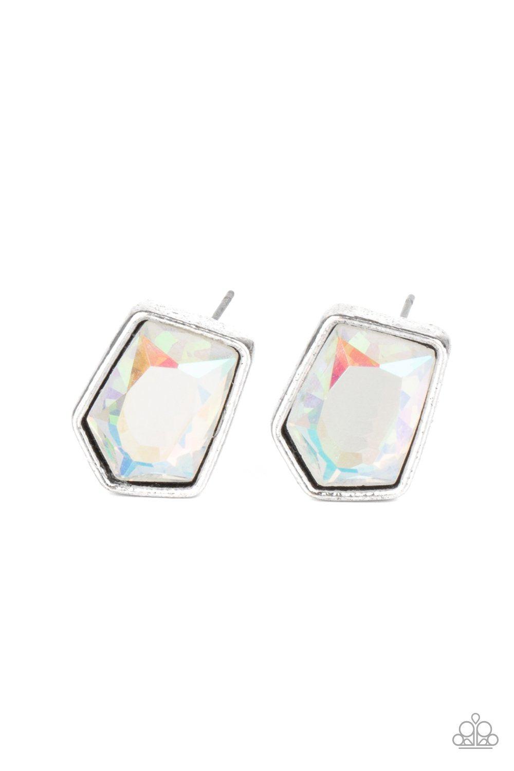 Indulge Me Multi Iridescent Rhinestone Earrings - Paparazzi Accessories- lightbox - CarasShop.com - Paparazzi Jewelry by Cara Jewels