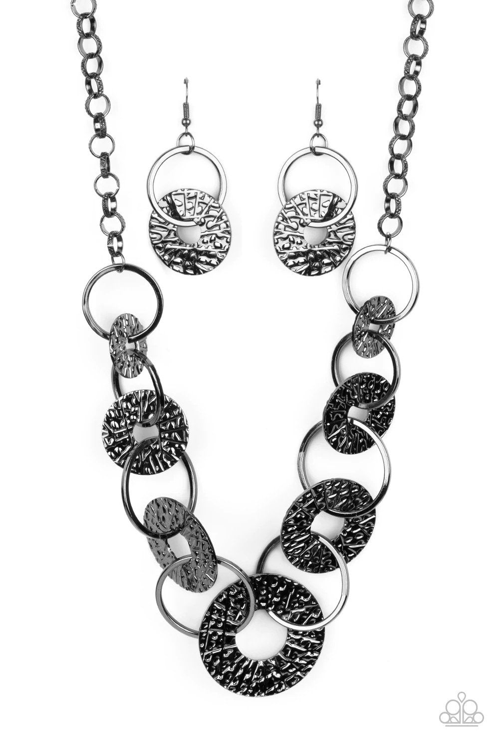 Industrial Envy Gunmetal Black Necklace - Paparazzi Accessories- lightbox - CarasShop.com - Paparazzi Jewelry by Cara Jewels