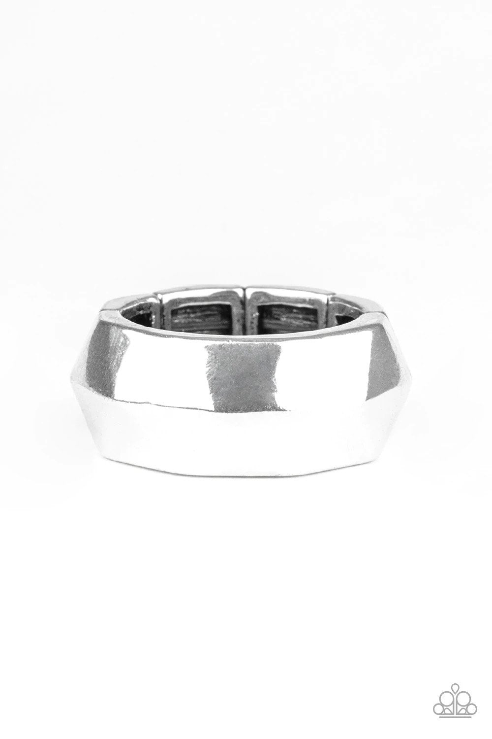 Industrial Mechanic Silver Ring - Paparazzi Accessories- lightbox - CarasShop.com - Paparazzi Jewelry by Cara Jewels