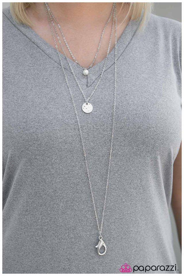 Inspire and Be Inspired White Lanyard Necklace - Paparazzi Accessories- lightbox - CarasShop.com - Paparazzi Jewelry by Cara Jewels