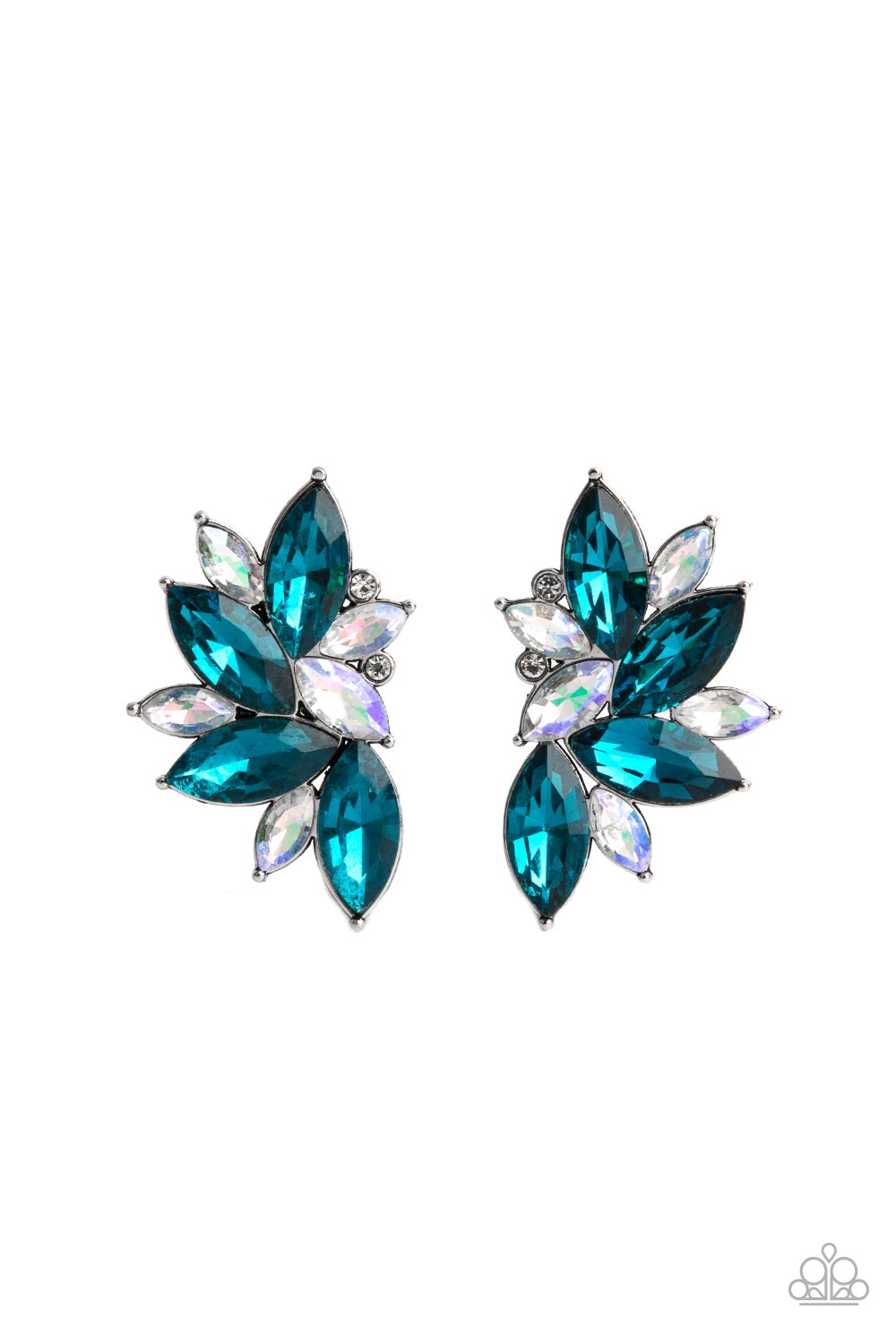 Instant Iridescence Blue Rhinestone Post Earrings - Paparazzi Accessories- lightbox - CarasShop.com - Paparazzi Jewelry by Cara Jewels