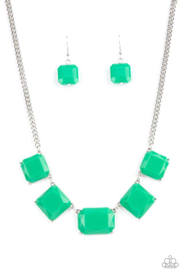 Instant Mood Booster Green Necklace - Paparazzi Accessories- lightbox - CarasShop.com - Paparazzi Jewelry by Cara Jewels