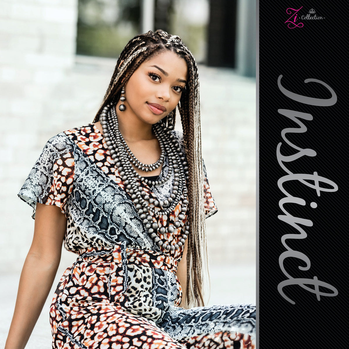 Instinct 2019 Zi Collection Necklace and matching Earrings - Paparazzi Accessories - free matching earrings -CarasShop.com - Paparazzi Jewelry by Cara Jewels