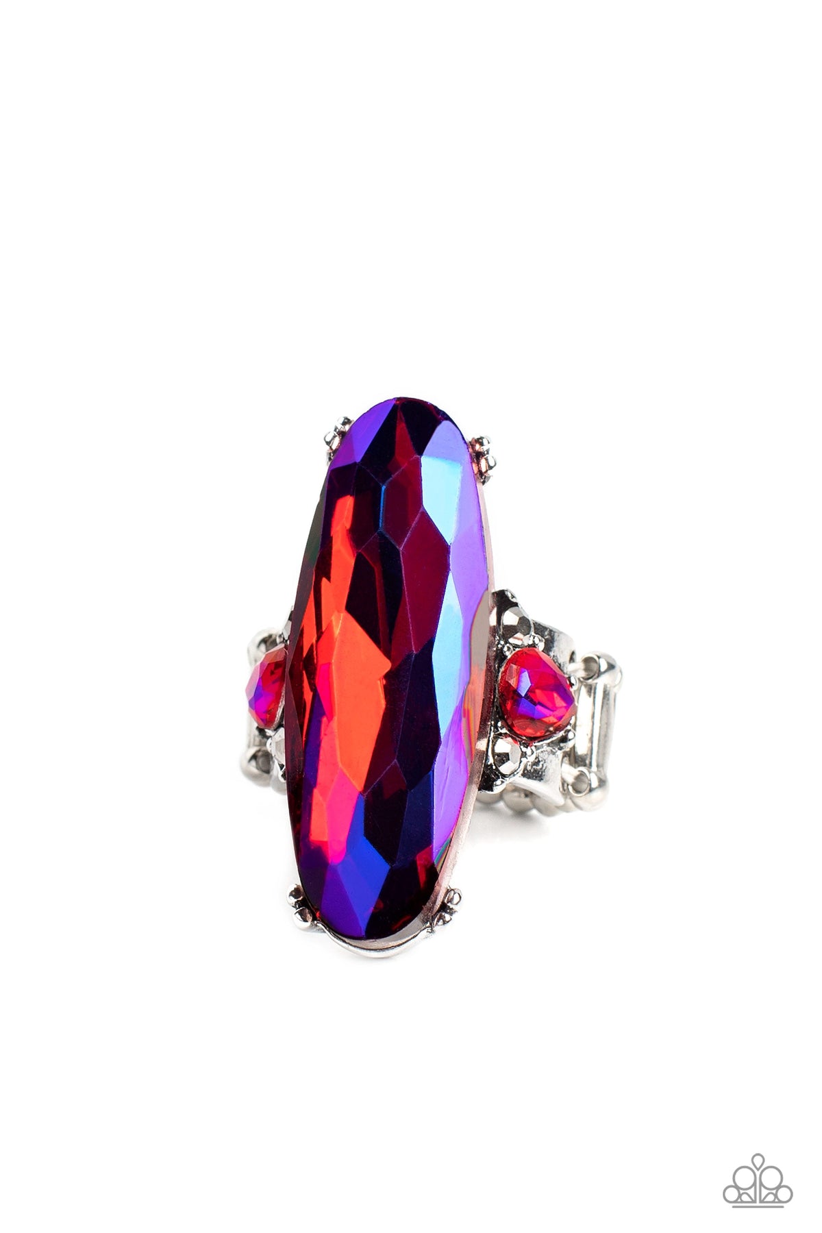 Interdimensional Dimension Pink Rhinestone Ring - Paparazzi Accessories- lightbox - CarasShop.com - Paparazzi Jewelry by Cara Jewels